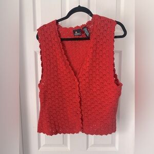 Liz Claiborne Red Crochet Crop Top